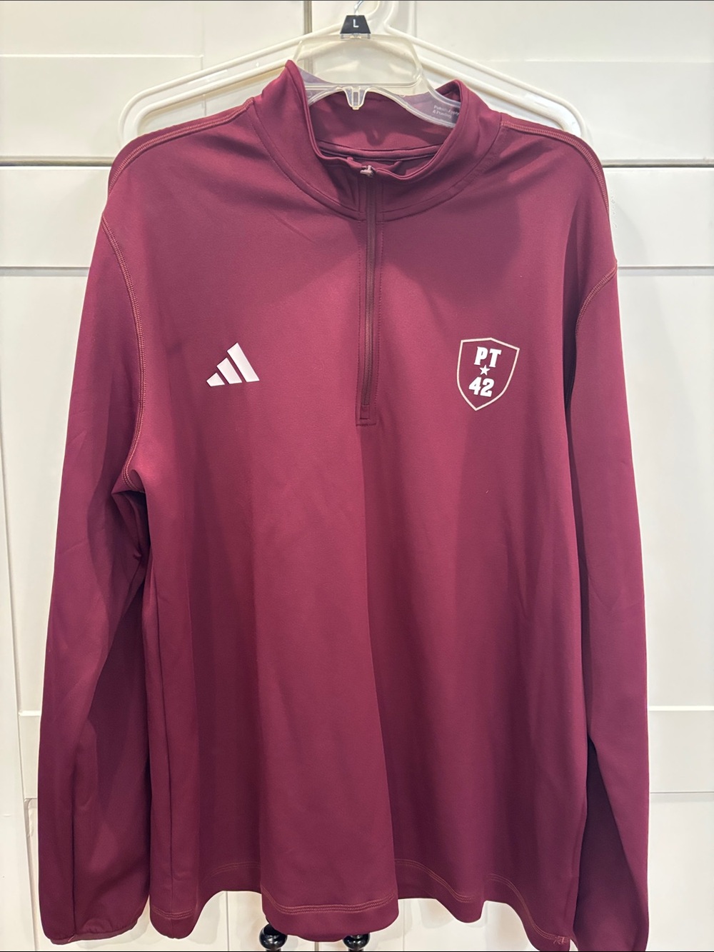 adidas Maroon Half-Zip Pullover with PT42 Crest